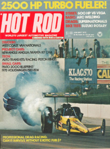 HOT ROD 1975 JAN - SUPER FLY, VW, VETTE, '55 CHEVY